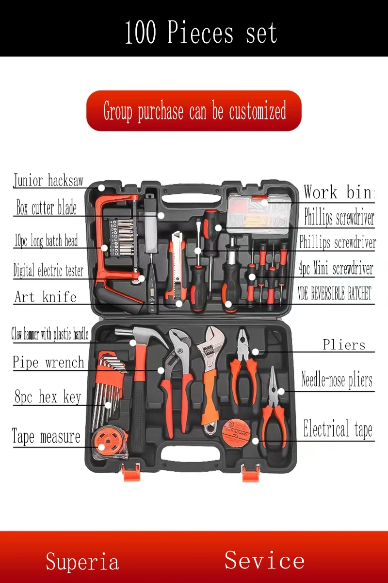Deluxe Edition 100 Pieces Home Car Repair Hardware Tool Kit