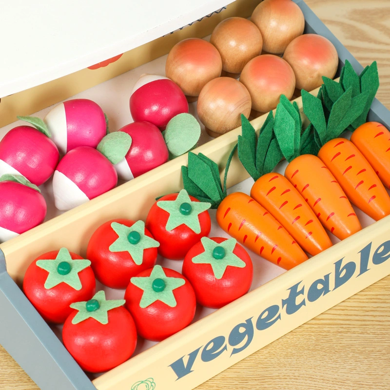 High Simulation Pretend Play Mini Vegetable Selling Store Wooden Toys