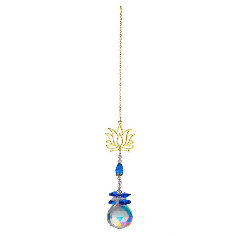 2023 Fashion Exquisite Lotus Crystal Pendant K9 Crystal Sun Catcher Pendant Lighting Room Decoration Gj-A5
