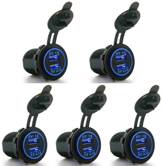 Cigarette Lighter Socket 12V Dual 2 Port USB Car Charger Power Adaptor Mobile Phone Accessories 