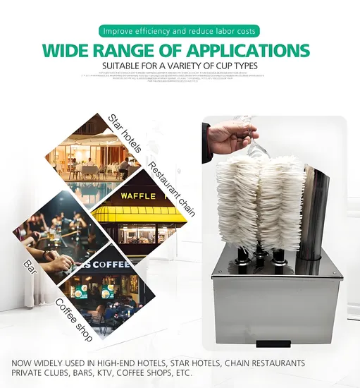 Heavybao Efficient Electric Cup Washer Wine Polishing Machine Commercial Glass Polisher for Restaurant 