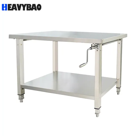 Heavybao CE Adjustable Commercial Stainless Steel Workbench Kitchen Equipment Elevating Working Table 