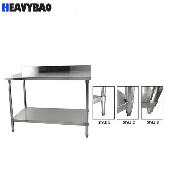 Heavybao China Factory Hotel Catering Equipment Kitchen Stainless Steel Work Table 