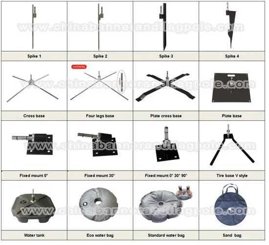 Flag Cross Base Stand Display Accessories for Advertising Beach Custom Teardrop and Feather Flag 