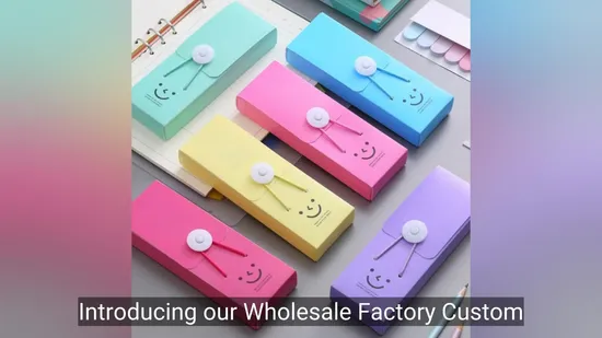 Wholesale Factory Custom Clear Plastic Holder PVC Pouch PP Pen Storage Bag Cute Box Pencil Case with Snap Button for School Office Girl Boy Kids Gift Stationery 