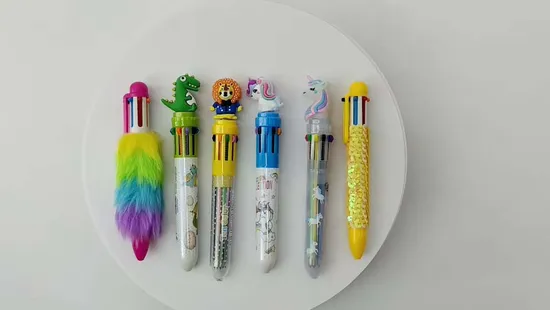 Creative Multicolor Pen with Rainbow Colors, 6 Color Pencil Student Writing Tools Stationery Pens (10183) 